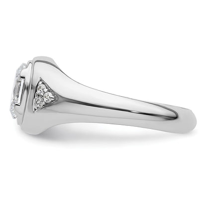 IBGoodman 14k White Gold 1 carat Lab Grown Diamond VS/SI+ G+ Oval Complete Men's Ring