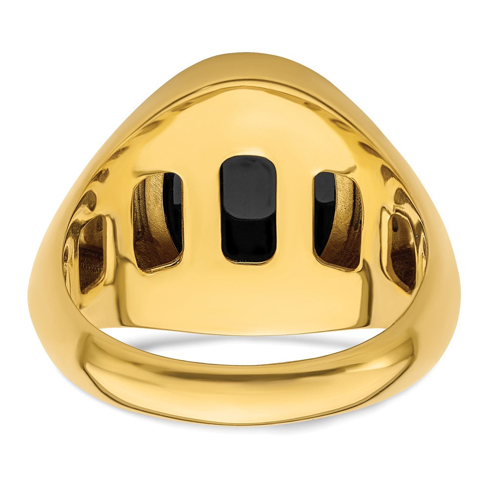IBGoodman 14k 1/6 carat Lab Grown Diamond VS/SI+ G+ and Onyx Complete Men's Ring