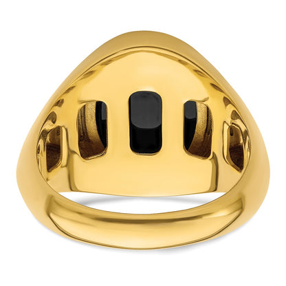 IBGoodman 14k 1/6 carat Lab Grown Diamond VS/SI+ G+ and Onyx Complete Men's Ring