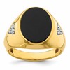 IBGoodman 14k 1/6 carat Lab Grown Diamond VS/SI+ G+ and Onyx Complete Men's Ring