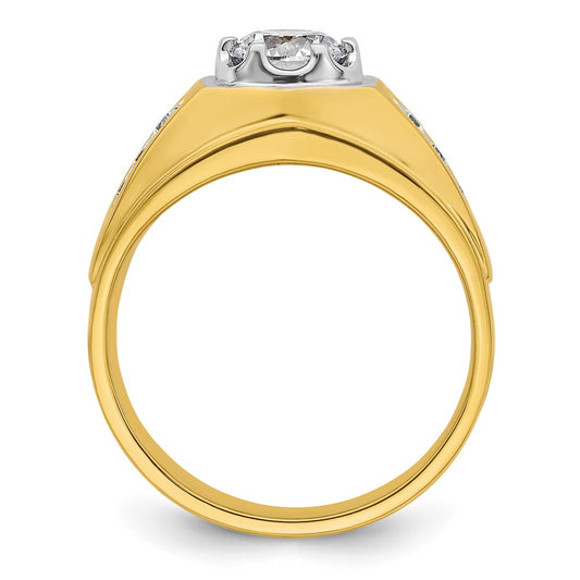 IBGoodman 14k Two Tone 1 1/5 carat Lab Grown Diamond VS/SI+ G+ Complete Polished Men's Ring