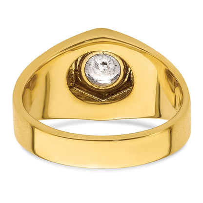IBGoodman 14k Two Tone 1 1/5 carat Lab Grown Diamond VS/SI+ G+ Complete Polished Men's Ring