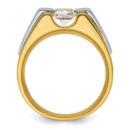 IBGoodman 14k Two-Tone Polished and Satin Men's Ring Mounting