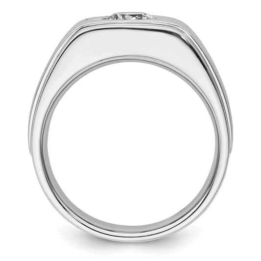 IBGoodman 14k White Gold with Black Rhodium Satin Men's Ring Mounting