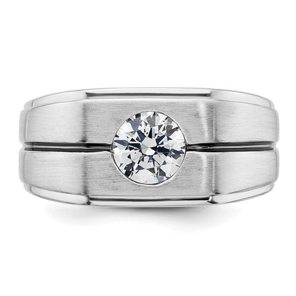 IBGoodman 14k White Gold with Black Rhodium Satin Men's Ring Mounting