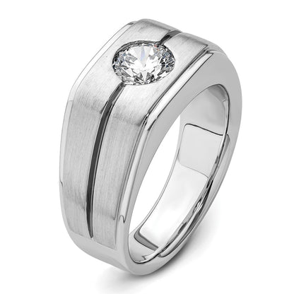 IBGoodman 14k White Gold with Black Rhodium Satin Men's Ring Mounting
