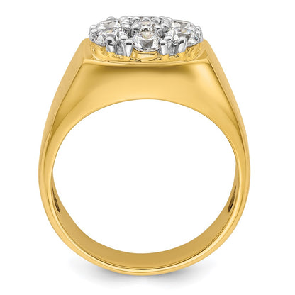 IBGoodman 14k Two-Tone 1 3/8 carat Lab Grown Diamond VS/SI+ G+ Complete Men's Cluster Ring