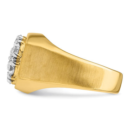 IBGoodman 14k Two-Tone 1 3/8 carat Lab Grown Diamond VS/SI+ G+ Complete Men's Cluster Ring
