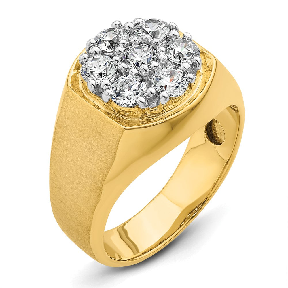 IBGoodman 14k Two-Tone 1 3/8 carat Lab Grown Diamond VS/SI+ G+ Complete Men's Cluster Ring