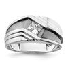 IBGoodman 14k White Gold with Black Rhodium 1/2 carat Lab Grown Diamond VS/SI+ G+ Complete Satin Men's Ring