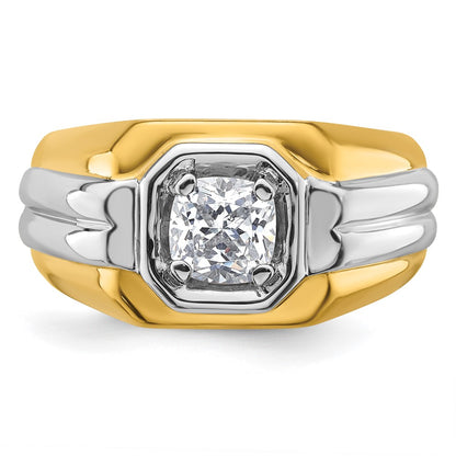IBGoodman 14k Two-tone 1 carat Lab Grown Diamond VS/SI+ G+ Complete Polished Men's Ring