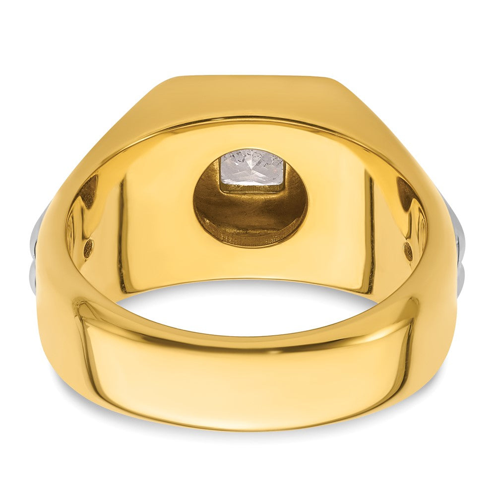 IBGoodman 14k Two-tone 1 carat Lab Grown Diamond VS/SI+ G+ Complete Polished Men's Ring