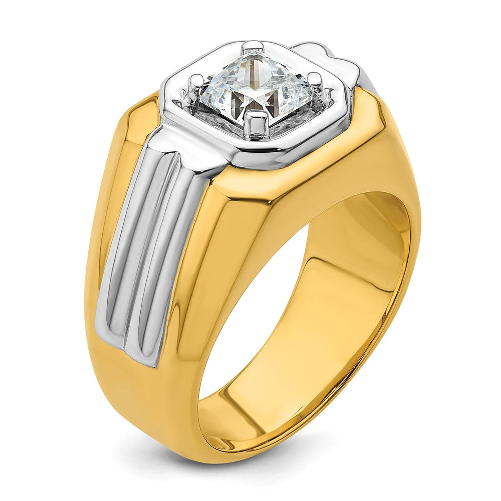IBGoodman 14k Two-tone 1 carat Lab Grown Diamond VS/SI+ G+ Complete Polished Men's Ring