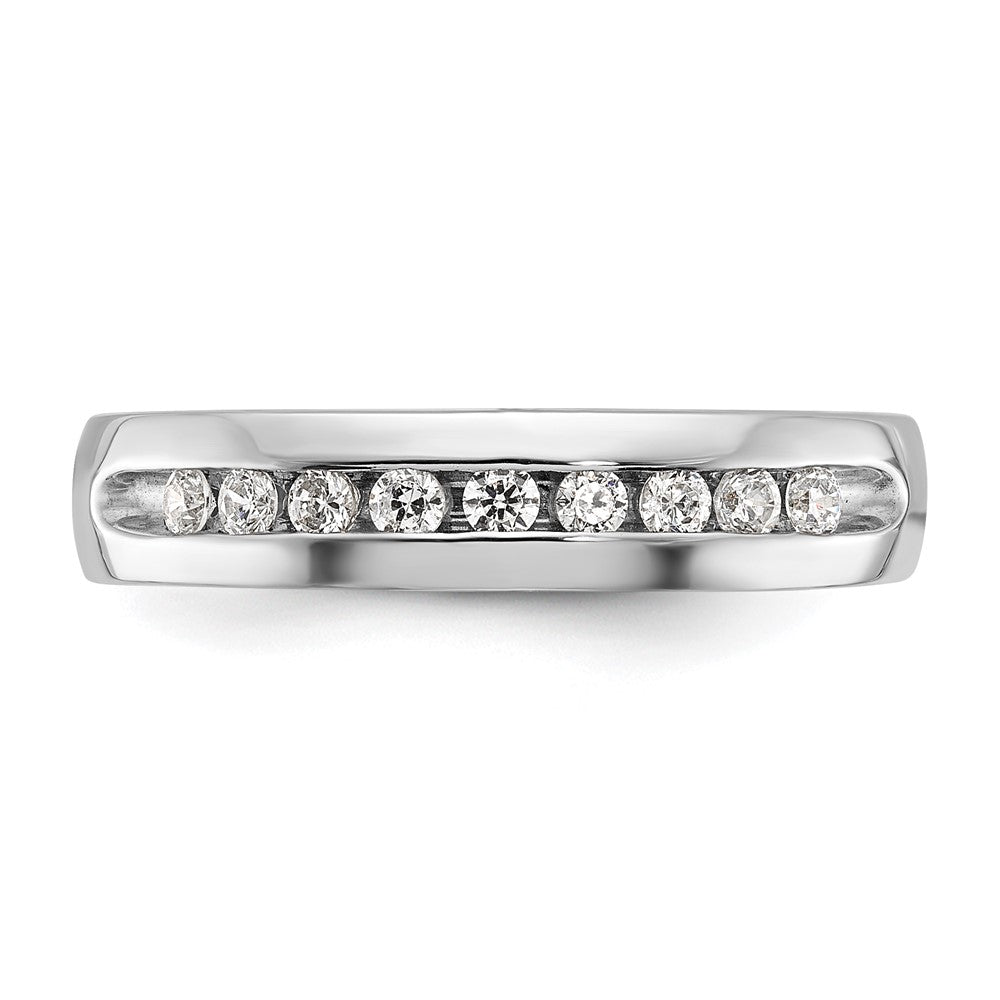 IBGoodman 14k White Gold 1/4 carat Lab Grown Diamond VS/SI+ G+ Nine Stone Complete Polished Men's Ring