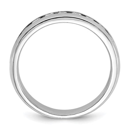 IBGoodman 14k White Gold 1/2 carat Lab Grown Diamond VS/SI+ G+ Nine Stone Complete Polished Men's Ring