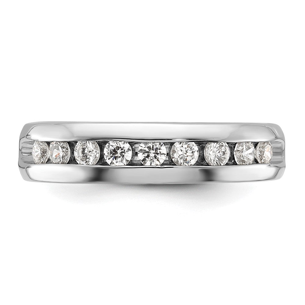 IBGoodman 14k White Gold Polished Nine Stone Men's Ring Mounting