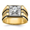 IBGoodman 14k Two Tone with Black Rhodium 1 carat Lab Grown Diamond VS/SI+ G+ Complete Polished and Satin Men's Ring