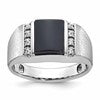 IB Goodman 10k White Gold Mens Satin Onyx and Diamond Ring Mounting