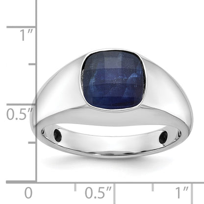 IB Goodman 10k White Gold Mens Holds 9mm Cushion Gemstone Ring Mounting