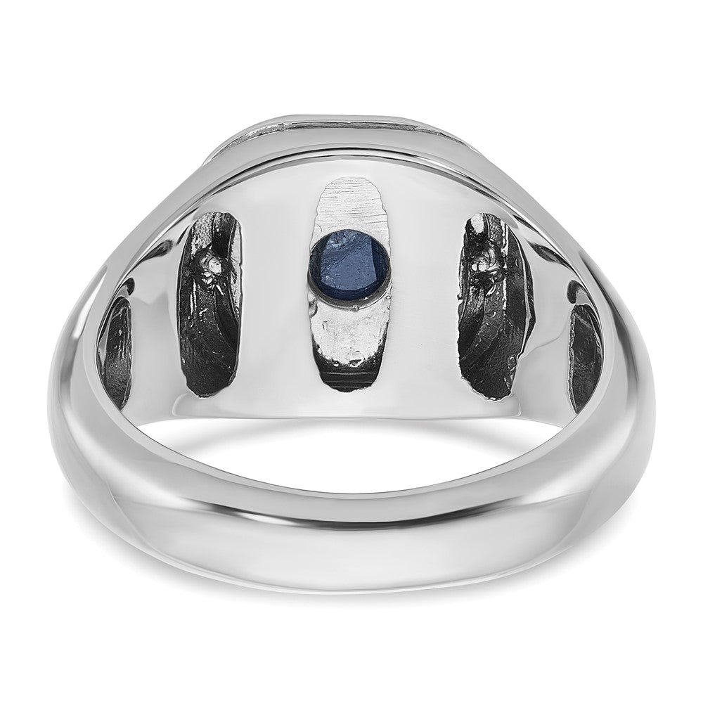 IB Goodman 10k White Gold Mens Holds Cushion Gemstone and 22-1.3mm Diamonds Halo Ring Mounting