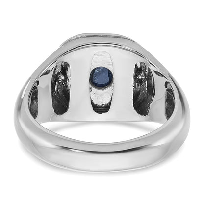 IB Goodman 10k White Gold Mens Holds Cushion Gemstone and 22-1.3mm Diamonds Halo Ring Mounting