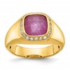 IB Goodman 10k Mens Cushion Ruby Doublet Stone and 1/5 carat Diamond Halo Complete Ring