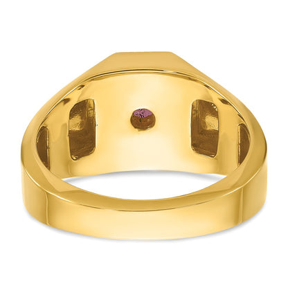 IB Goodman 10k Mens Holds 10x8mm Octagon Gemstone and 2-1.7mm Diamonds Ring Mounting