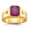 IB Goodman 10k Mens Holds 10x8mm Octagon Gemstone and 2-1.7mm Diamonds Ring Mounting