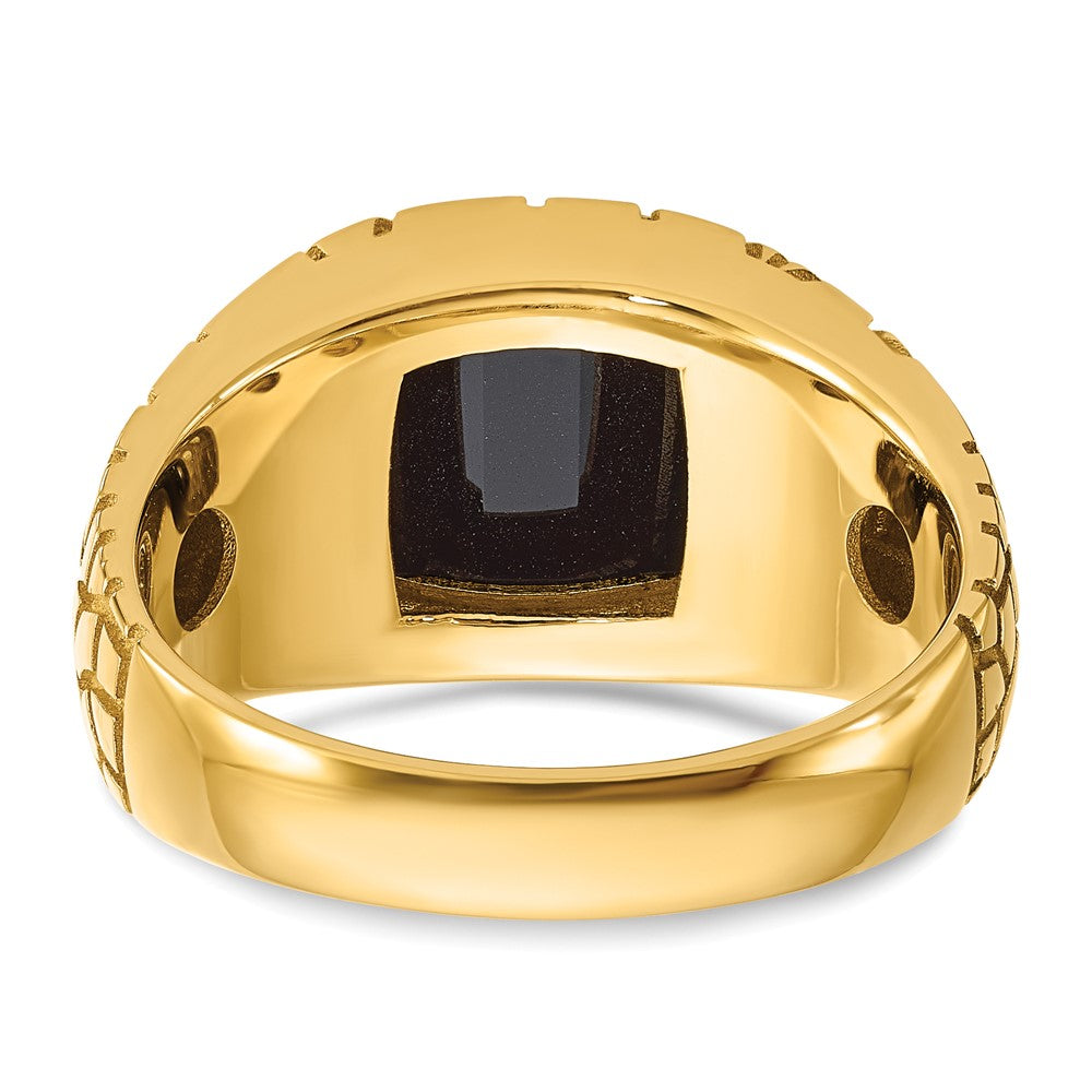 IBGoodman 10k Men's Polished and Nugget Textured Gemstone Ring Mounting