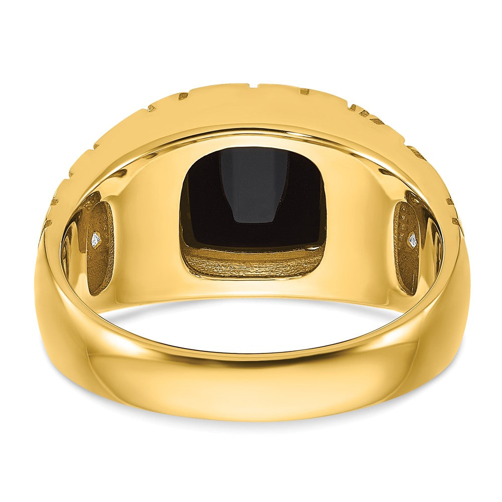 IBGoodman 14k 1/4 carat Lab Grown Diamond VS/SI+ G+ and Onyx Complete Nugget Men's Ring