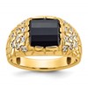 IBGoodman 14k 1/4 carat Lab Grown Diamond VS/SI+ G+ and Onyx Complete Nugget Men's Ring