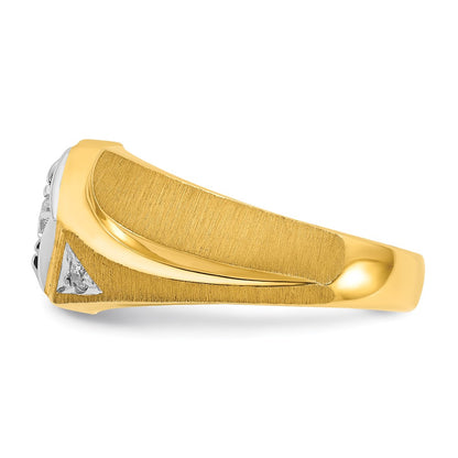 IB Goodman 10k Two-tone Mens Polished and Satin 1/4 carat Diamond Complete Ring