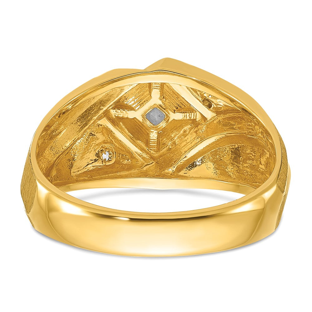 IB Goodman 10k Two-tone Mens Polished and Satin 1/4 carat Diamond Complete Ring