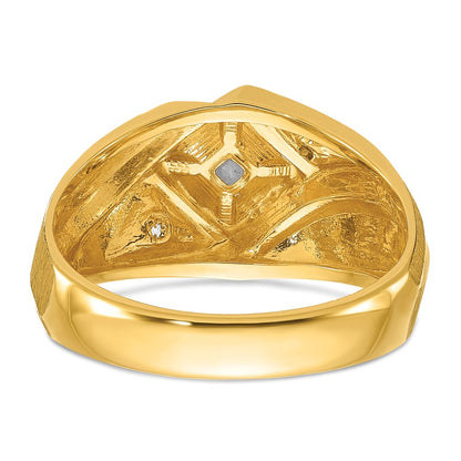 IB Goodman 10k Two-tone Mens Polished and Satin 1/4 carat Diamond Complete Ring