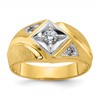 IB Goodman 10k Two-tone Mens Polished and Satin 1/4 carat Diamond Complete Ring