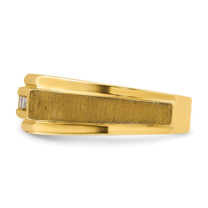 IBGoodman 14k 1/4 carat Lab Grown Diamond VS/SI+ G+ Complete Polished and Satin Five Stone Men's Ring