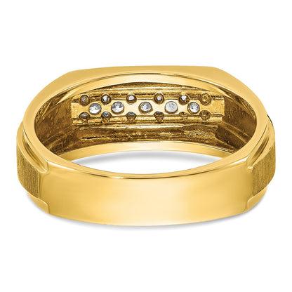 IBGoodman 14k 1/4 carat Lab Grown Diamond VS/SI+ G+ Complete Polished and Satin Five Stone Men's Ring