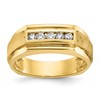 IBGoodman 14k 1/4 carat Lab Grown Diamond VS/SI+ G+ Complete Polished and Satin Five Stone Men's Ring