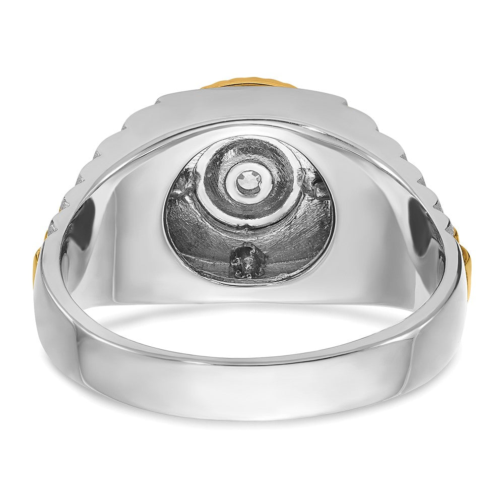 IBGoodman 10k Two-tone Men's Polished Satin and Textured 3/8 Carat A Quality Diamond Ring