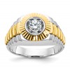 IBGoodman 10k Two-tone Men's Polished Satin and Textured 3/8 Carat A Quality Diamond Ring