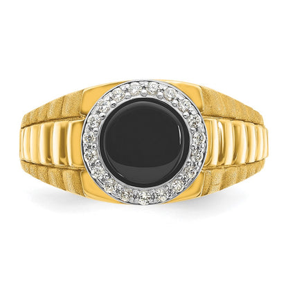 IB Goodman 10k Two-tone Round Gemstone and Diamond Halo Ring Mounting