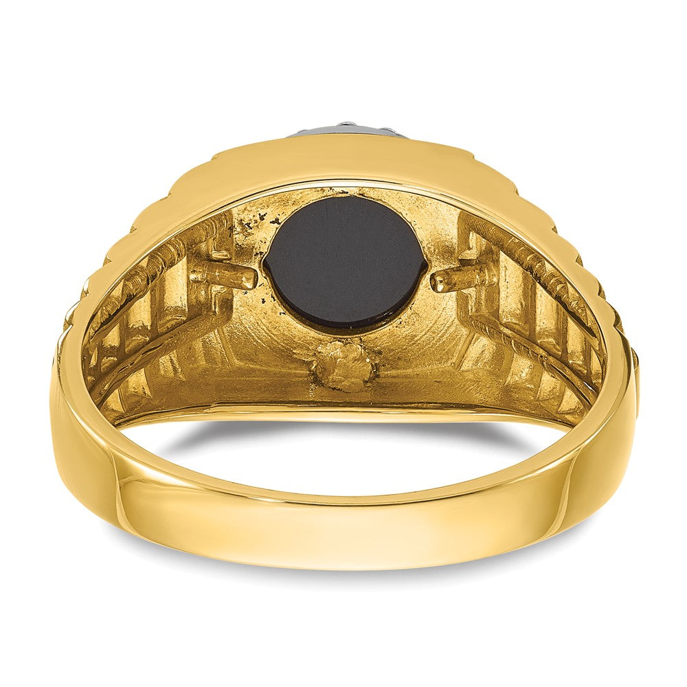 IB Goodman 10k Two-tone Round Gemstone and Diamond Halo Ring Mounting