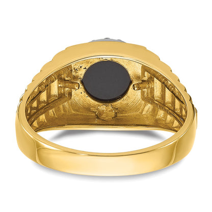 IB Goodman 10k Two-tone Round Gemstone and Diamond Halo Ring Mounting