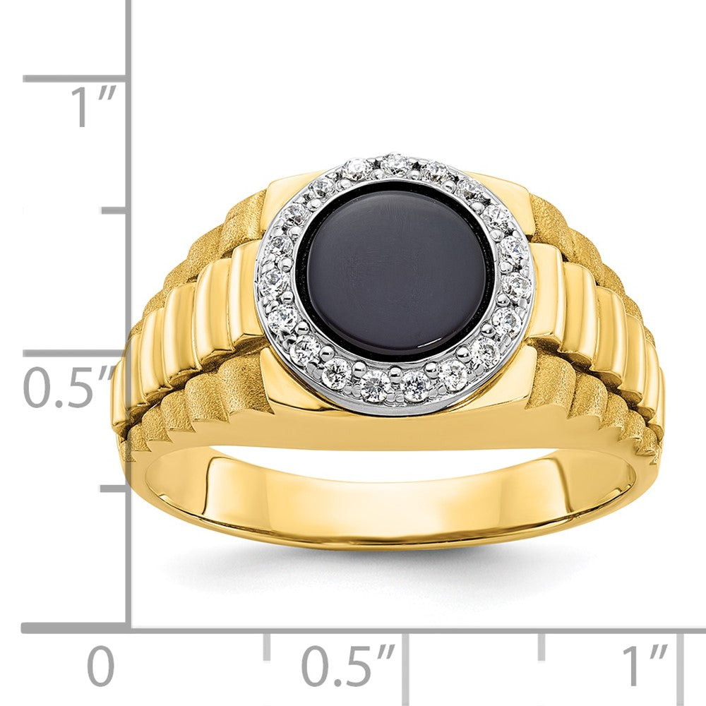 IB Goodman 10k Two-tone Round Gemstone and Diamond Halo Ring Mounting
