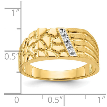 IB Goodman 10k Mens Holds 4-1.1mm Diamonds Nugget Ring Mounting