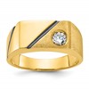IB Goodman 10k Mens Polished and Satin Holds 4.0mm Round Stone Ring Mounting