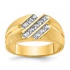 IB Goodman 10k Mens Polished/Satin/Grooved Holds 5-1.8mm/6-1.7mm Stones Ring Mounting