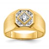 10k IBGoodman Men's Polished and Satin Diamond Complete Ring