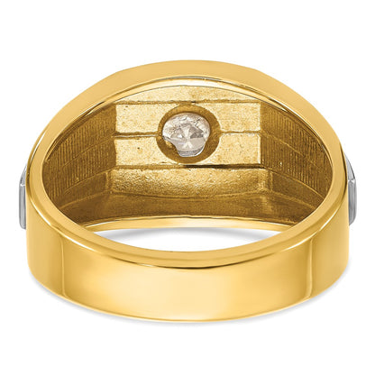 IBGoodman 14k Two-tone 1/3 carat Lab Grown Diamond VS/SI+ G+ Complete Polished and Satin Men's Ring