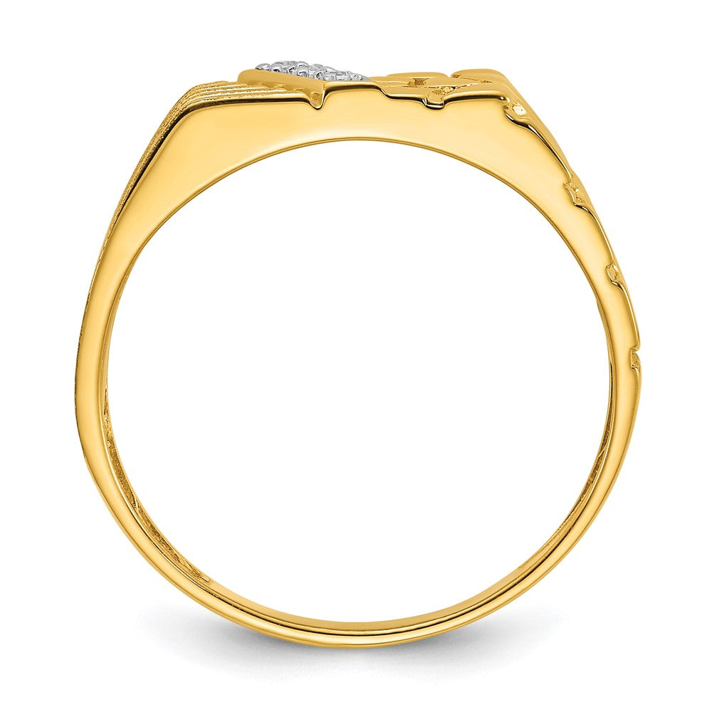 IBGoodman 14k .02 carat Lab Grown Diamond VS/SI+ G+ Complete Textured Men's Nugget Ring